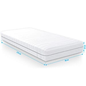 Pocketvering matras Luxor S380 80x210 cm, 24 cm dik, met 7 comfortzones en uitstekende ventilatie voor koel en ergonomisch slaapcomfort