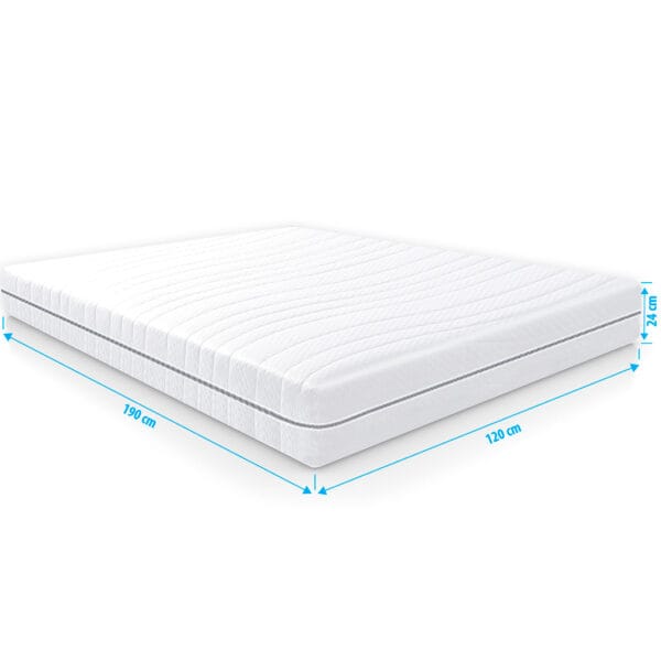 Pocketvering matras Luxor S380 120x190 cm, 24 cm dik, met 7 comfortzones en uitstekende ventilatie voor koel en comfortabel slapen