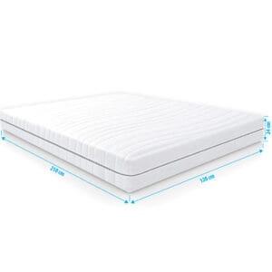 Pocketvering matras Luxor S380 120x210 cm, 24 cm dik, met 7 comfortzones en uitstekende ventilatie voor koel slaapcomfort