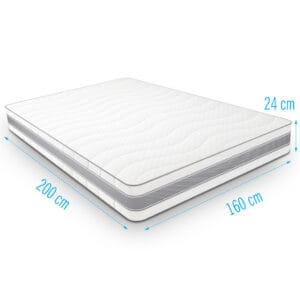 zijaanzicht op koudschuimmatras INTENSOR, afmeting 160x200, dikte 24