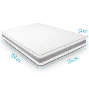 koudschuimmatras Intensor met de afmeting 180x200x24 cm, zijaanzicht