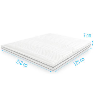 Koudschuim topdekmatras 120x210 cm, 7 cm dik, comfortabele en ventilerende topper voor optimale ondersteuning en slaapcomfort.
