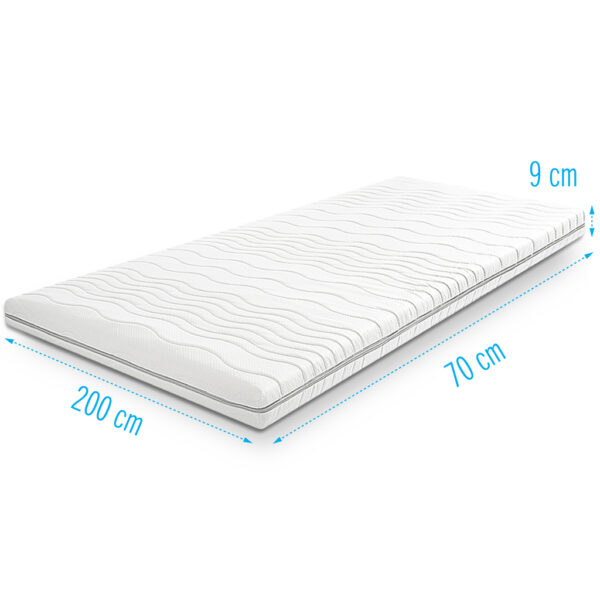 Koudschuim topdekmatras 70x200 cm, 9 cm dik, ademende en comfortabele topper voor een verbeterde nachtrust.