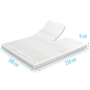Koudschuim split-topdekmatras 160x210 cm – 9 cm dik – ademend en ondersteunend matras met split voor verstelbare bedbodems