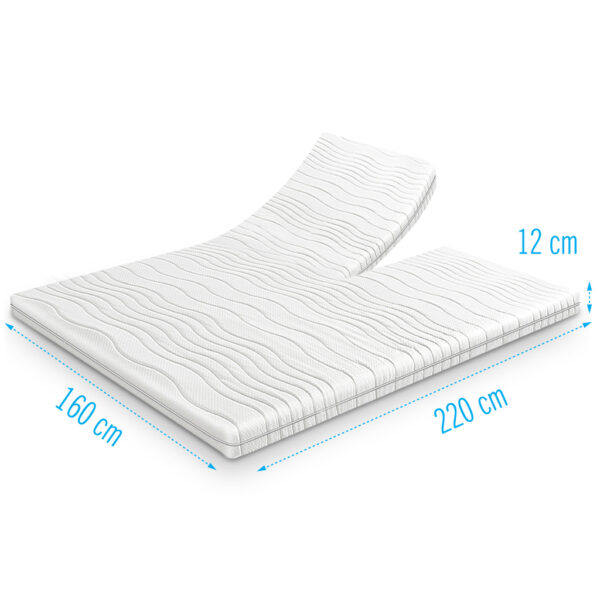 Splittopper duo comfort 160x220 cm, 12 cm dik, geschikt voor verstelbare boxspringbedden.