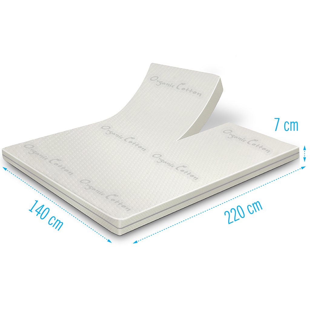 Splittopper Organic Cotton Traagschuim dikte 7 cm