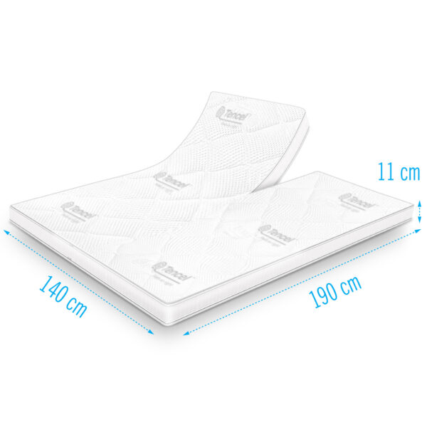 Traagschuim splittopper Tencel Deluxe 140x190 cm, 11 cm dik, luxe en vochtregulerend