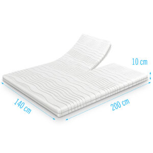 Harde splittopper 140x200 dikte 10 cm, stevig koudschuim topdekmatras met uitstekende ventilatie en antiallergische hoes