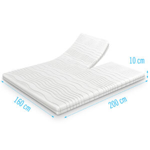 Harde splittopper 160x200 dikte 10 cm, tweepersoons splittopper met stevige hardheid en optimale ventilatie