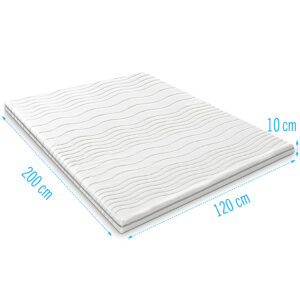 Harde topdekmatras 120x200 dikte 10 cm, stevige koudschuim topper met hard comfort, antiallergisch en ventilerend