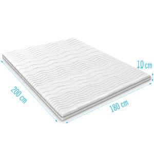 Harde topdekmatras 180x200 dikte 10 cm, stevige koudschuim topper, hard ligcomfort en uitstekende ventilatie