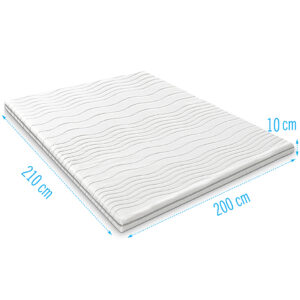 Harde topdekmatras 200x210 dikte 10 cm, stevige koudschuim topper, hard comfort en antiallergisch