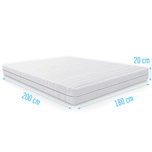 Koudschuimmatras Multiflex 180x200 cm met 20 cm dikte en ademende schuimlagen voor extra slaapcomfort