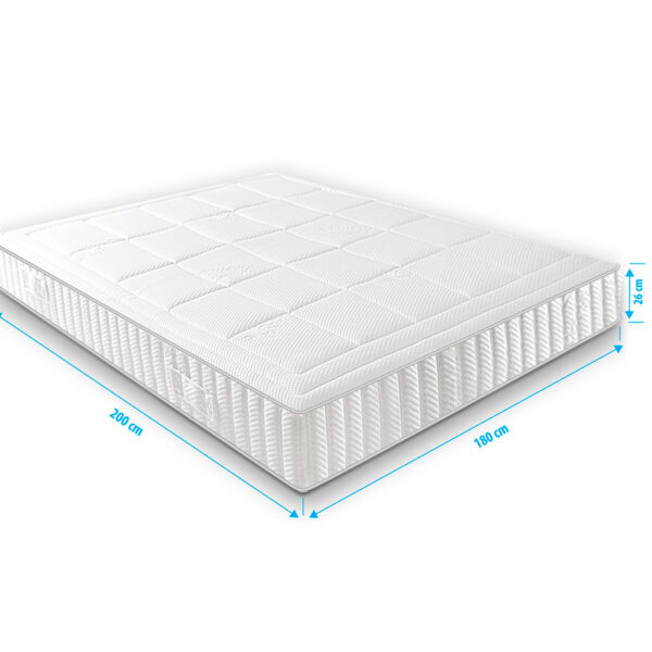 Matras gel foam bamboe Infinity Airmaxx 180x200 cm 25 cm dik, comfortabel bamboe matras met antiallergische hoes en optimale ondersteuning
