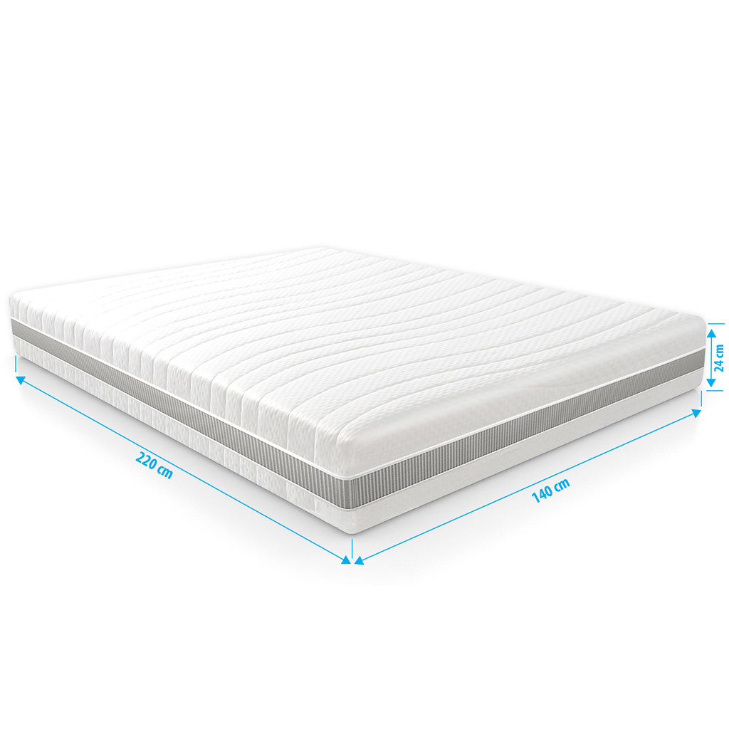 Pocketvering-matras-7-Comfort-Optimum-140x220-dikte-24cm Pocketvering matras 7 comfort Optimum 140x220 cm met 7 comfortzones en luxe slaapervaring