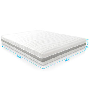 Pocketvering matras 7 comfort Optimum 200x220 cm, 24 cm dik, extra groot tweepersoonsmatras met optimale ondersteuning en luxe slaapcomfort
