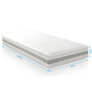 Pocketvering matras 7 comfort Optimum 90x210 cm met optimale drukverdeling en lange levensduur