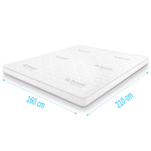 Topdekmatras 160x210 Koudschuim Tencel Deluxe 11 cm dik, extra lang tweepersoons topper met ademende Tencel tijk en zacht comfort