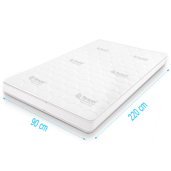 Topdekmatras 90x220 Koudschuim Tencel Deluxe 11 cm dik, ventilerend topdekmatras met medium comfort en afritsbare hoes