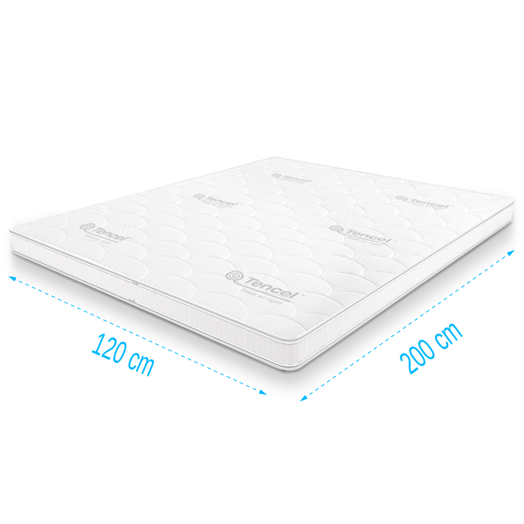 Topdekmatras traagschuim Tencel Deluxe 120x200 Topdekmatras 120x200 Traagschuim Tencel Deluxe 11 cm dik, ventilerende traagschuim topper met soepel comfort en afritsbare hoes