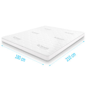Topdekmatras 180x210 Traagschuim Tencel Deluxe 11 cm dik, extra lang topper met zacht/soepel ligcomfort en organic Tencel tijk