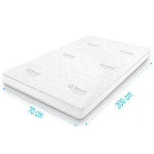 Topdekmatras 70x200 Traagschuim Tencel Deluxe 11 cm dik, compacte topper met NASA-schuim kern en zacht/soepel ligcomfort