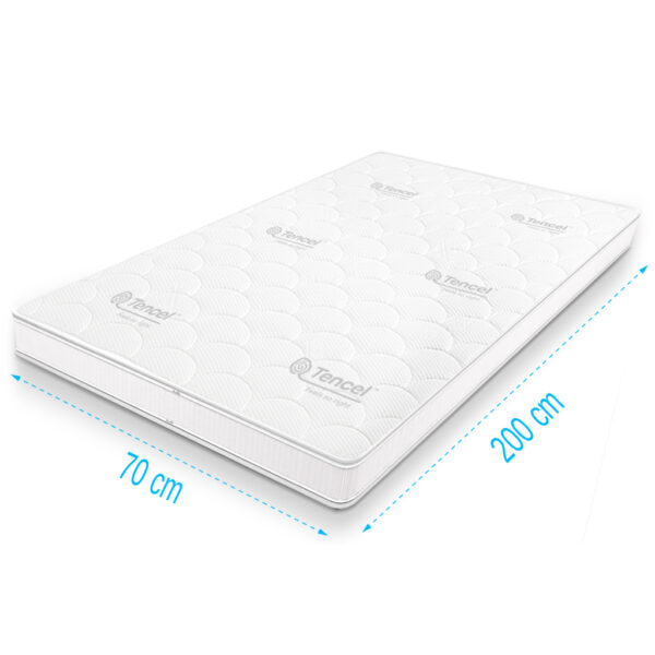 Topdekmatras 70x200 Traagschuim Tencel Deluxe 11 cm dik, compacte topper met NASA-schuim kern en zacht/soepel ligcomfort
