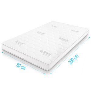 Topdekmatras 80x200 Traagschuim Tencel Deluxe 11 cm dik, eenpersoons traagschuim topper met drukverlagende eigenschappen en ademende hoes