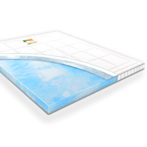 schuin zijaanzicht op koudschuim topdekmatras