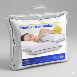 Hoofdkussen Simba in plastic tas met inlay